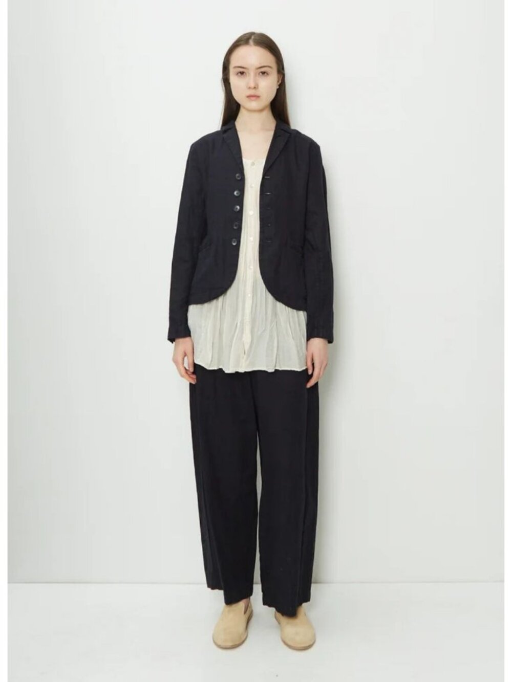 Pas de Calais Linen Twill Jacket Navy Size 36/ US Small